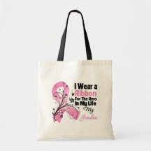 Grandma Hero in My Life Breast Cancer Tote Bag