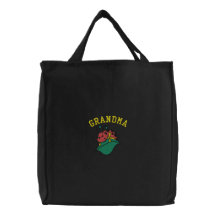 Grandma Ladybug Embroidered Bag