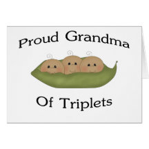 Grandma Of Triplets Card