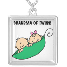 Grandma of Twins Gifts Necklace