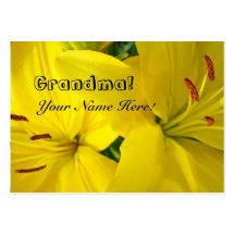Grandma personal business cards Yellow Lilies