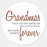Grandmas Forever red Round Stickers