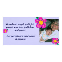 Grandma's Grandchild Announcement Personalized Photo Card
