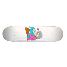 Grandmother and baby grahpic skate board