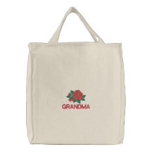 Grandmothers Rose Embroidered Bag