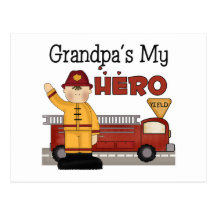 Grandpa Firefighter Children's Gifts Post Cards