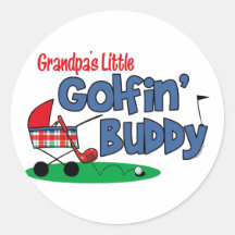 Grandpa's Little Golfin' Buddy Round Sticker