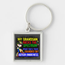 Grandson Rocks The Spectrum Autism Key Chains
