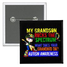 Grandson Rocks The Spectrum Autism Pin