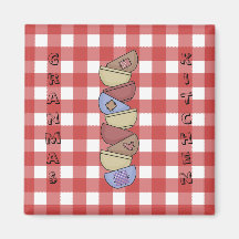 GranMa's Country Art Kitchen Bowls Fridge Magnet
