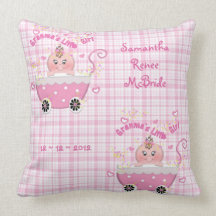 Granma's Little Girl Pink Stroller  Throw Pillow