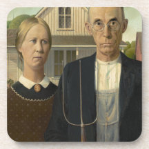 Grant Wood American Gothic Beverage Coasters