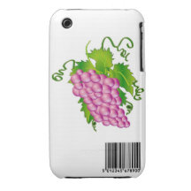 Grapes With Bar Code Case iPhone 3 Covers