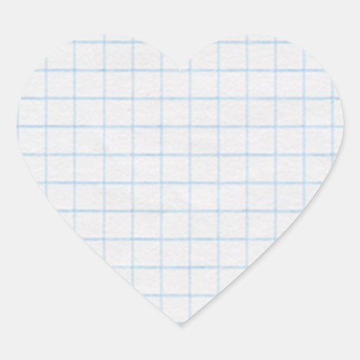 Graph Paper Heart Sticker Zazzle