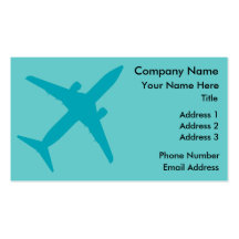 Graphic Aeroplane in Blue Business Card Templates
