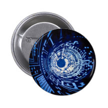 Graphic computer circuit tunnel pinback buttons