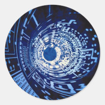 Graphic computer circuit tunnel sticker