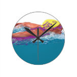 Graphic Image of Butterfly Swimmer Wall Clocks
