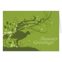 Graphic lyrebird green Christmas card