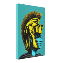 Graphic Roman Gladiator Stretched Canvas Print