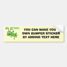Grasshopper Go Green T-shirts and Gifts Bumper Stickers