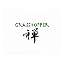 Grasshopper with "Zen" symbol Postcard