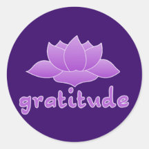 Gratitude with Violet Lotus Sticker