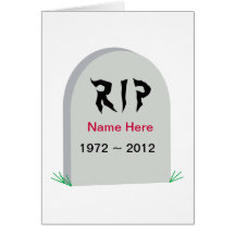 Grave RIP Over The Hill Birthday Card