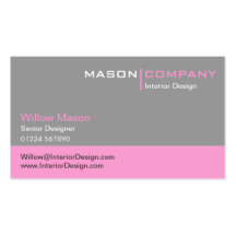 Gray and Baby Pink Corporate Business Card