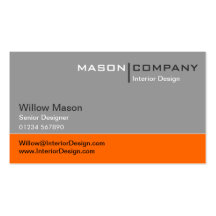 Gray and Orange Corporate Business Card