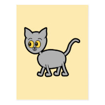 Gray Cat with Amber Color Eyes. Postcards