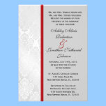 Gray Damask wedding invite invitations
