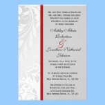 Gray Damask wedding invite invitations