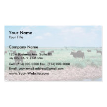 Grazing on Wetland (cows) Business Card Templates