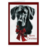 Great Dane Black Christmas Gifts Greeting Cards