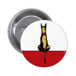 Great Dane Sit Brindle Button