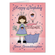 Great Granddaughter Birthday Card - Cupcake Prince