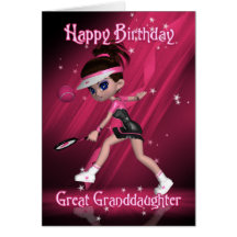 Great Granddaughter Birthday Card - Tennis