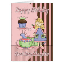 Great Granddaughter Cute Birthday Card - Cupcakes