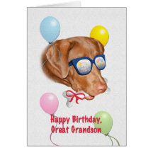 Great Grandson's Birthday Card with Labrador Dog