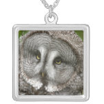Great Grey Owl Sterling Silver Necklace