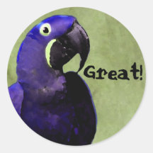 GREAT reward sticker with Blue Parrot