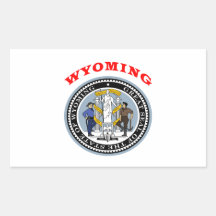 Great Seal Of  State Wyoming Rectangular Sticker