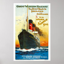 Great Western Railway, Route to Ireland Vintage Print