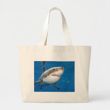 Great White Shark Tote Bags