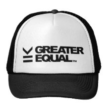 GREATER EQUAL WORD HAT