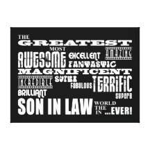 Greatest Best Sons in Law Birthday & Wedding Party Stretched Canvas Prints