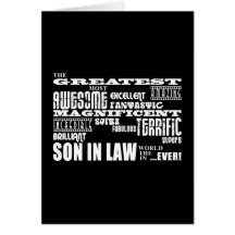 Greatest Best Sons in Law Birthday & Wedding Party Cards