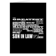 Greatest Best Sons in Law Birthday & Wedding Party Greeting Cards