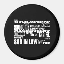 Greatest Best Sons in Law Birthday & Wedding Party Fridge Magnet